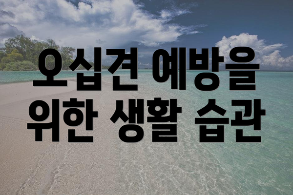 오십견 예방을 위한 생활 습관
