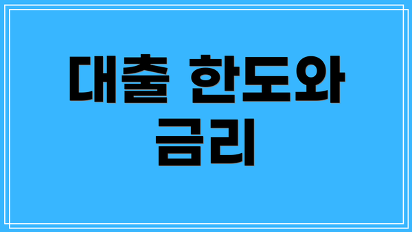 대출 한도와 금리