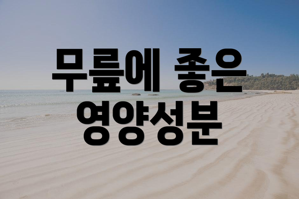 무릎에 좋은 영양성분