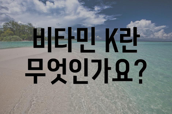 비타민 K란 무엇인가요?