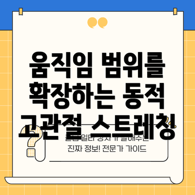 움직임 범위를 확장하는 동적 고관절 스트레칭