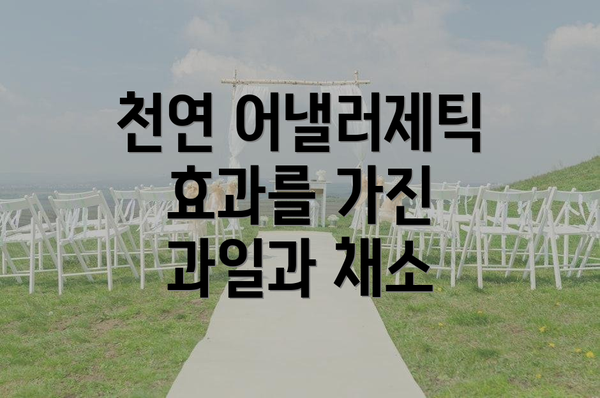천연 어낼러제틱 효과를 가진 과일과 채소