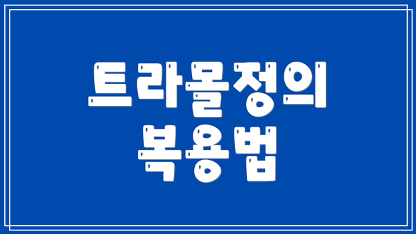 트라몰정의 복용법