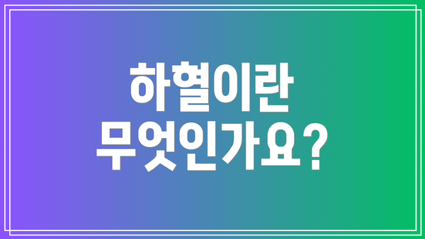하혈이란 무엇인가요?