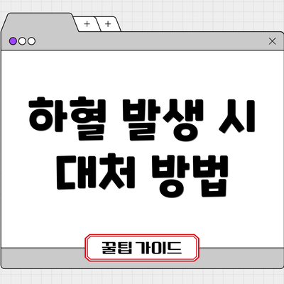 하혈 발생 시 대처 방법