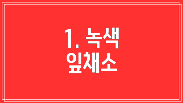 1. 녹색 잎채소