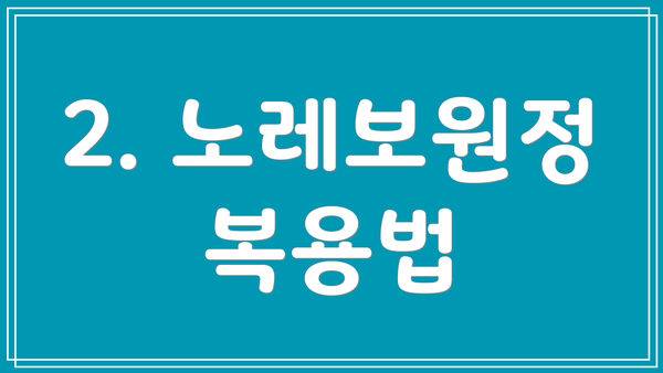 2. 노레보원정 복용법
