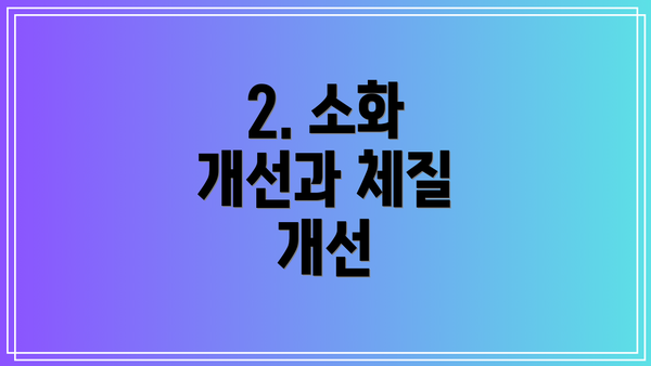 2. 소화 개선과 체질 개선
