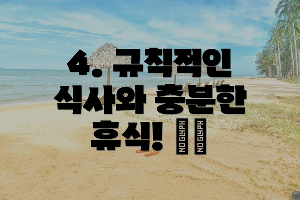4. 규칙적인 식사와 충분한 휴식! 🍽️