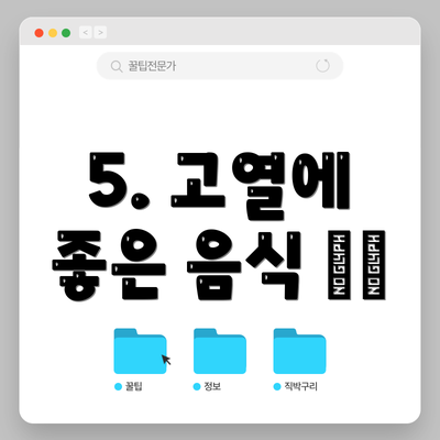 5. 고열에 좋은 음식 🍽️
