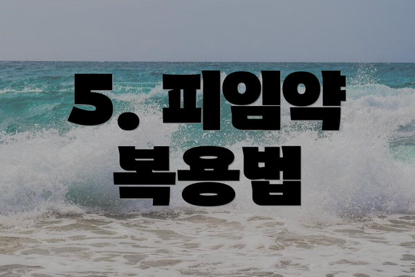 5. 피임약 복용법