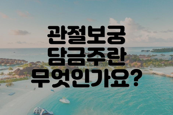 관절보궁 담금주란 무엇인가요?