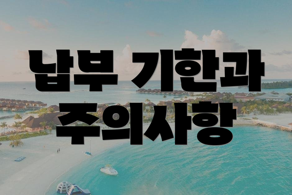 납부 기한과 주의사항