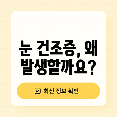 눈 건조증, 왜 발생할까요?