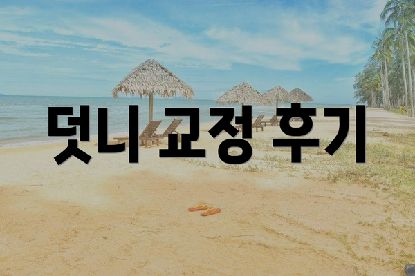 덧니 교정 후기