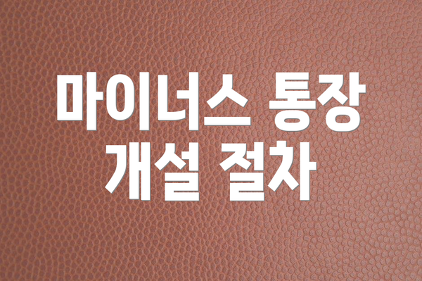 마이너스 통장 개설 절차