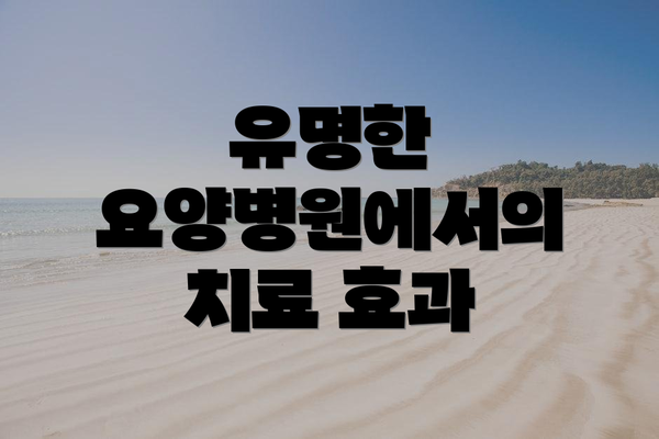 유명한 요양병원에서의 치료 효과