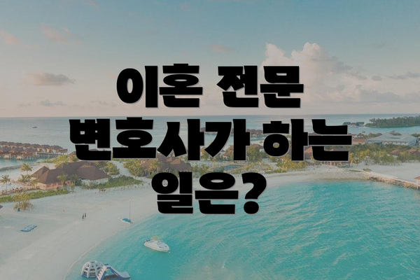 이혼 전문 변호사가 하는 일은?