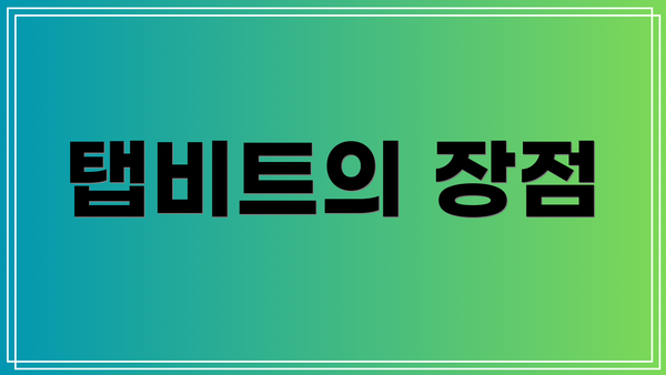 탭비트의 장점