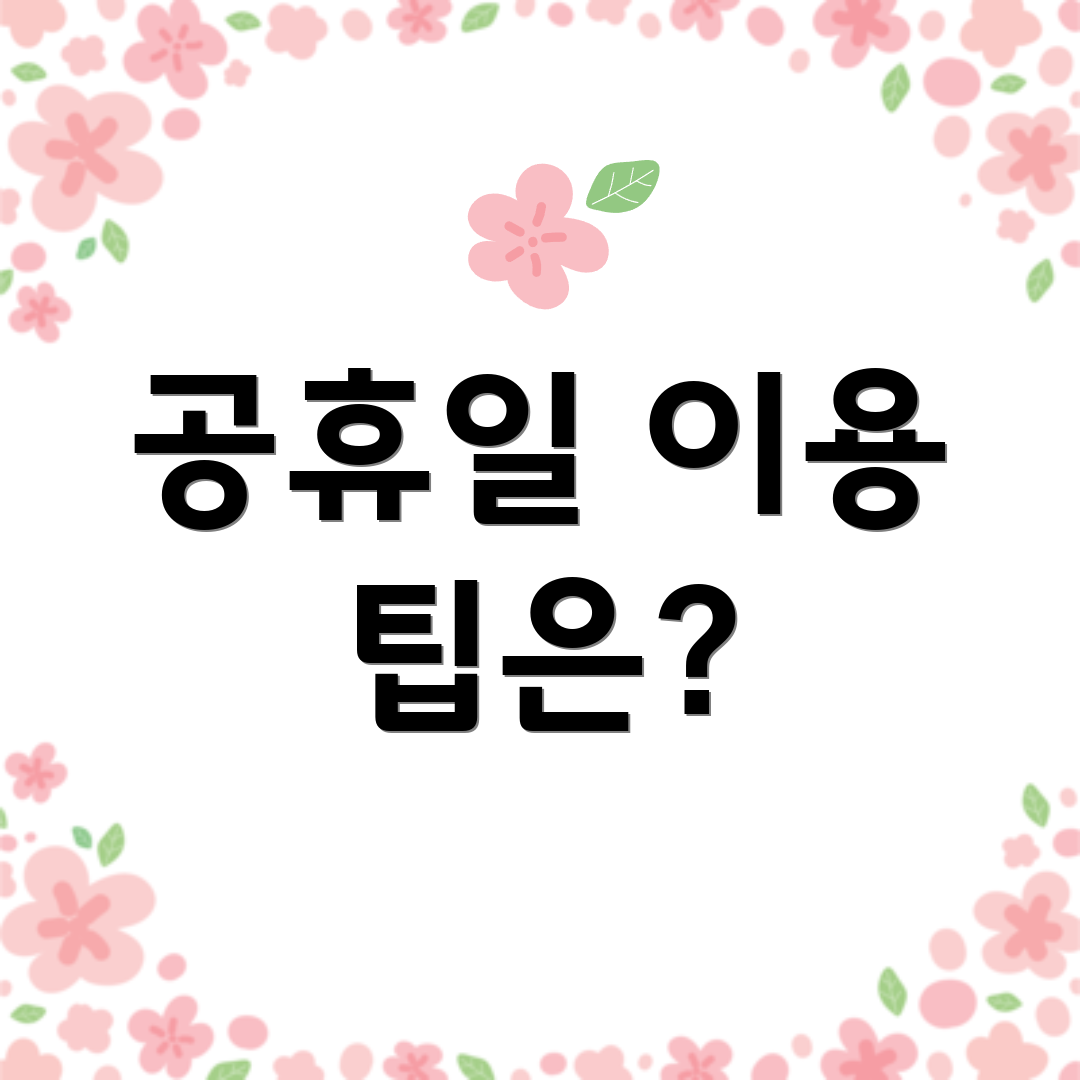 공휴일 이용 팁은?