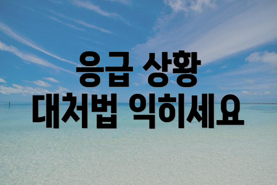 응급 상황 대처법 익히세요