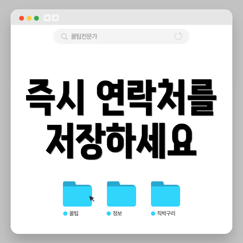 즉시 연락처를 저장하세요