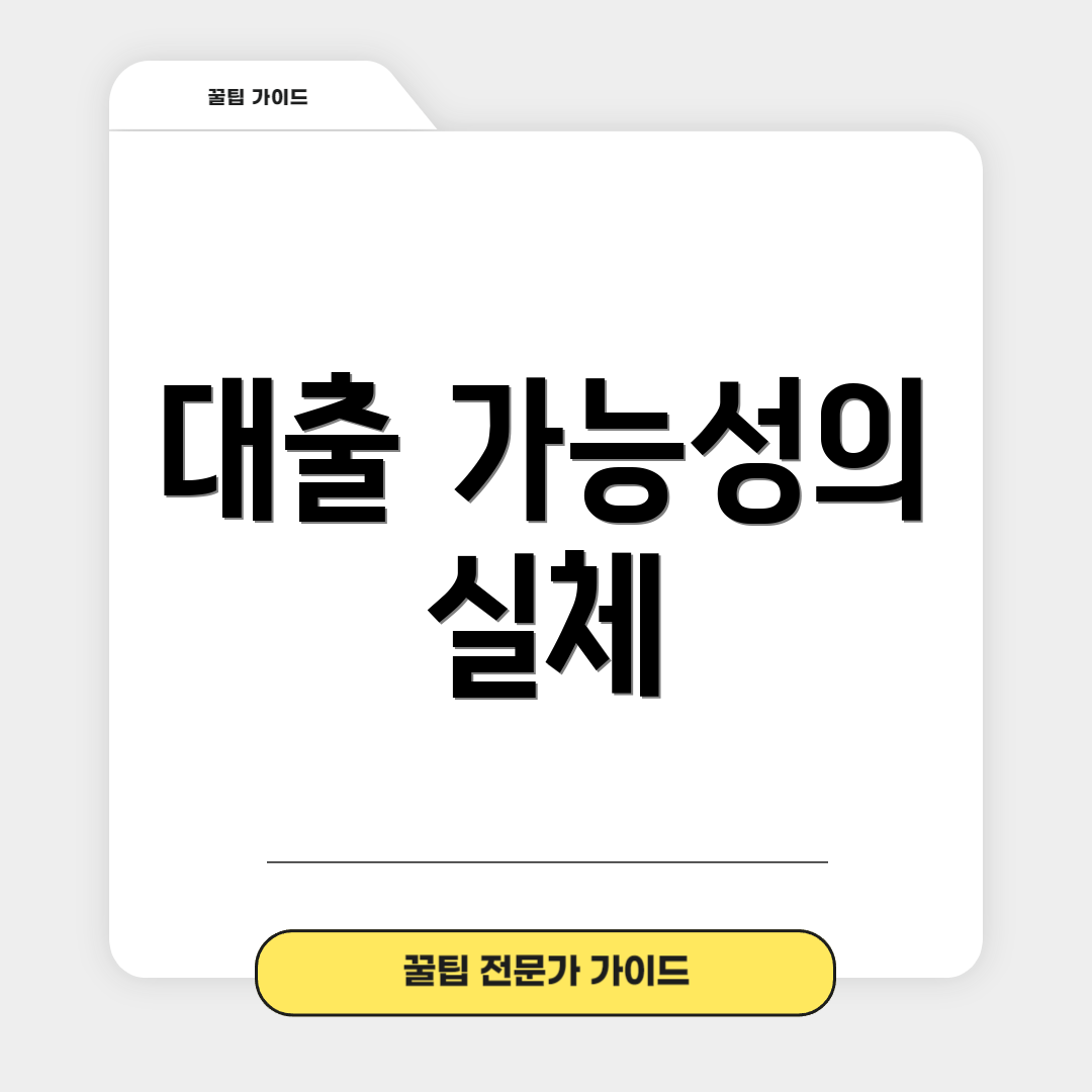 대출 가능성의 실체
