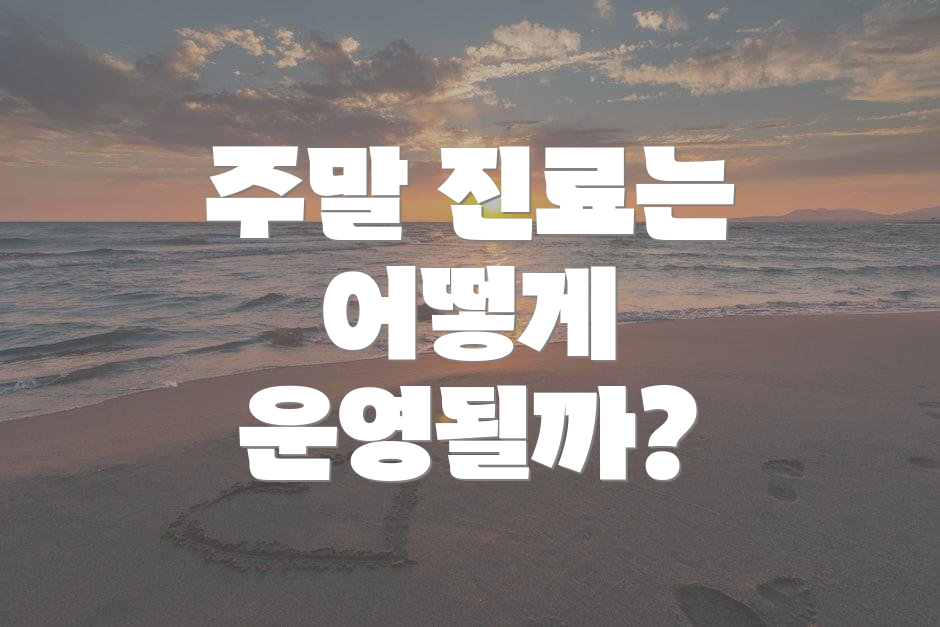 주말 진료는 어떻게 운영될까?