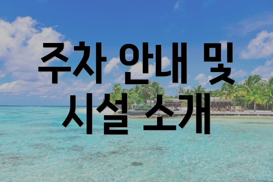 주차 안내 및 시설 소개