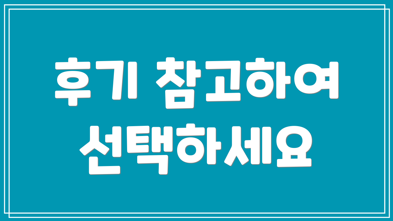 후기 참고하여 선택하세요