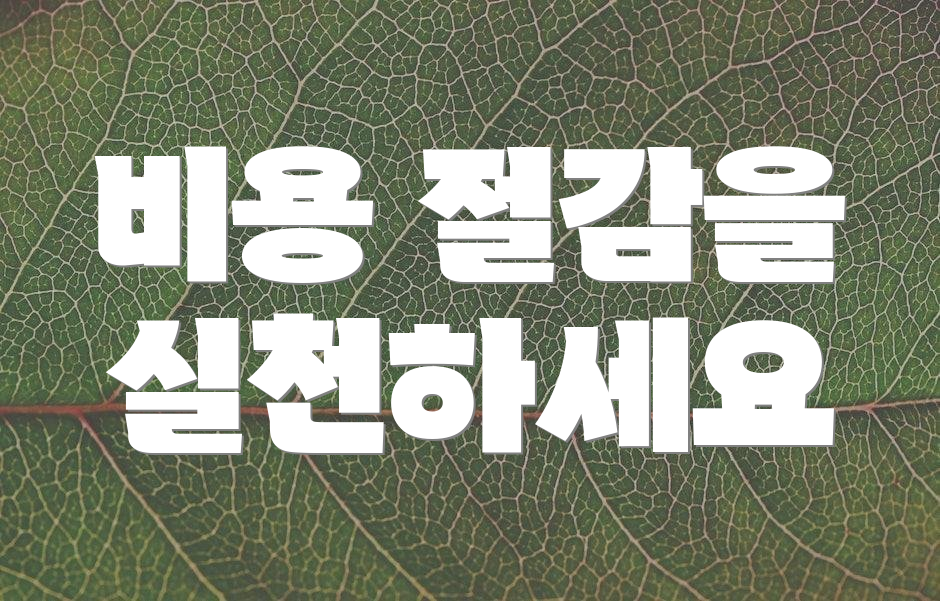 비용 절감을 실천하세요