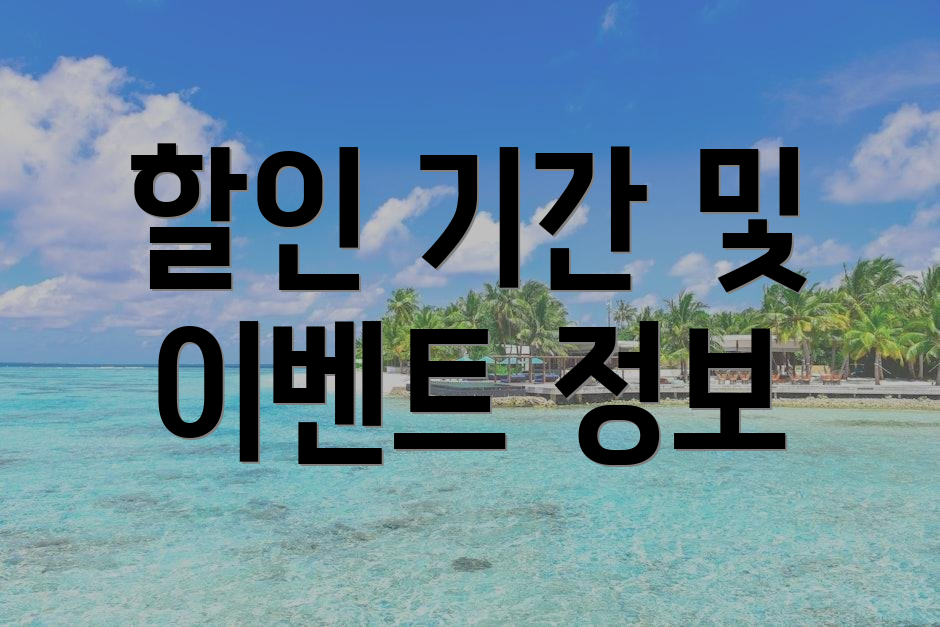 할인 기간 및 이벤트 정보