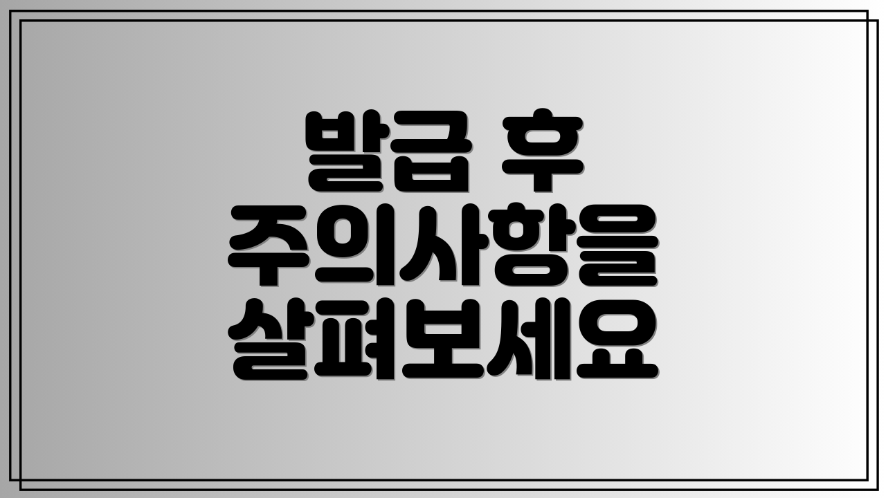발급 후 주의사항을 살펴보세요