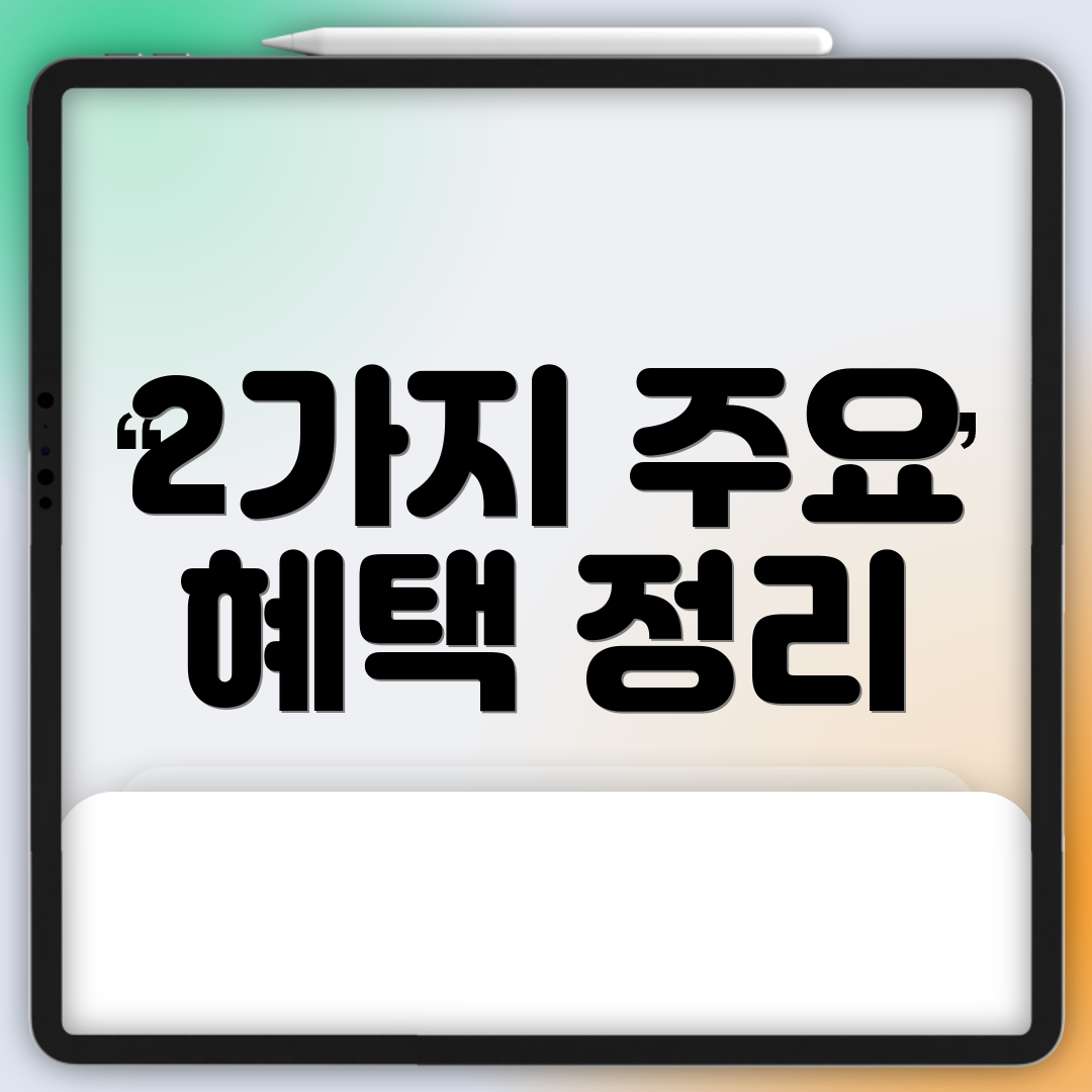 2가지 주요 혜택 정리