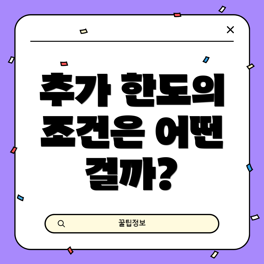 추가 한도의 조건은 어떤 걸까?