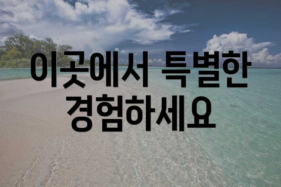 이곳에서 특별한 경험하세요