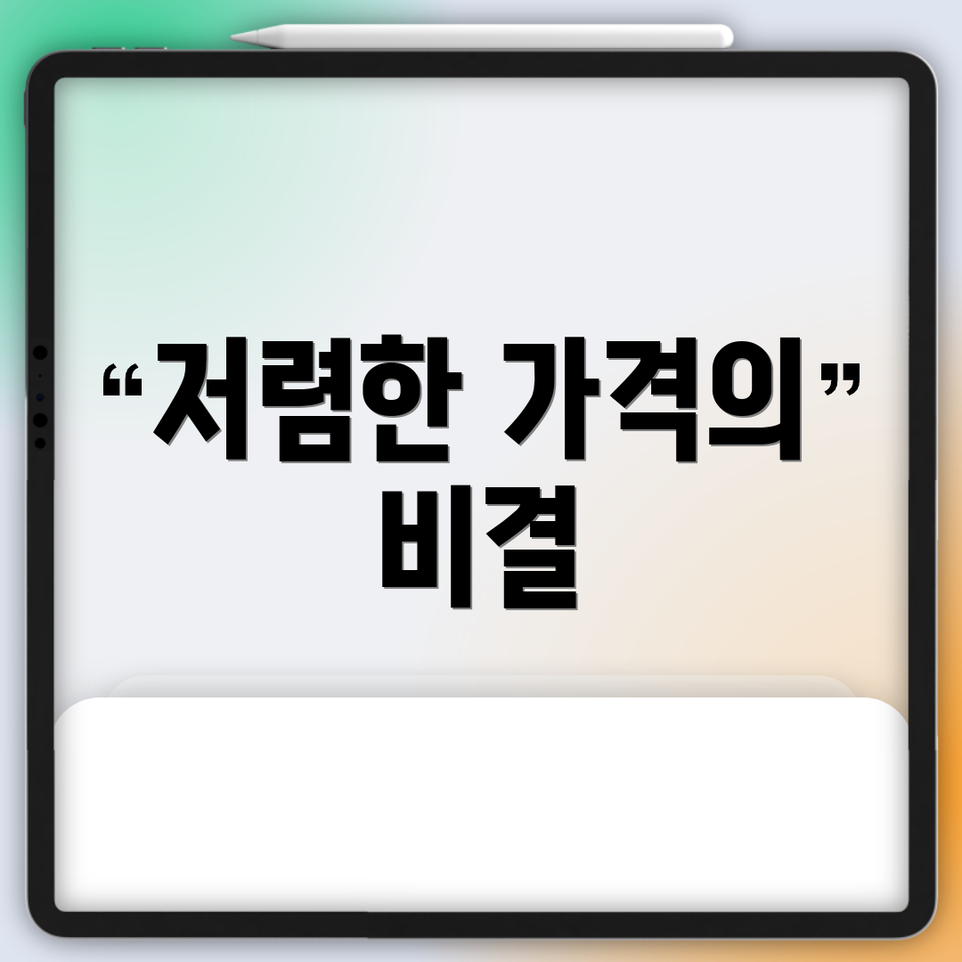 저렴한 가격의 비결