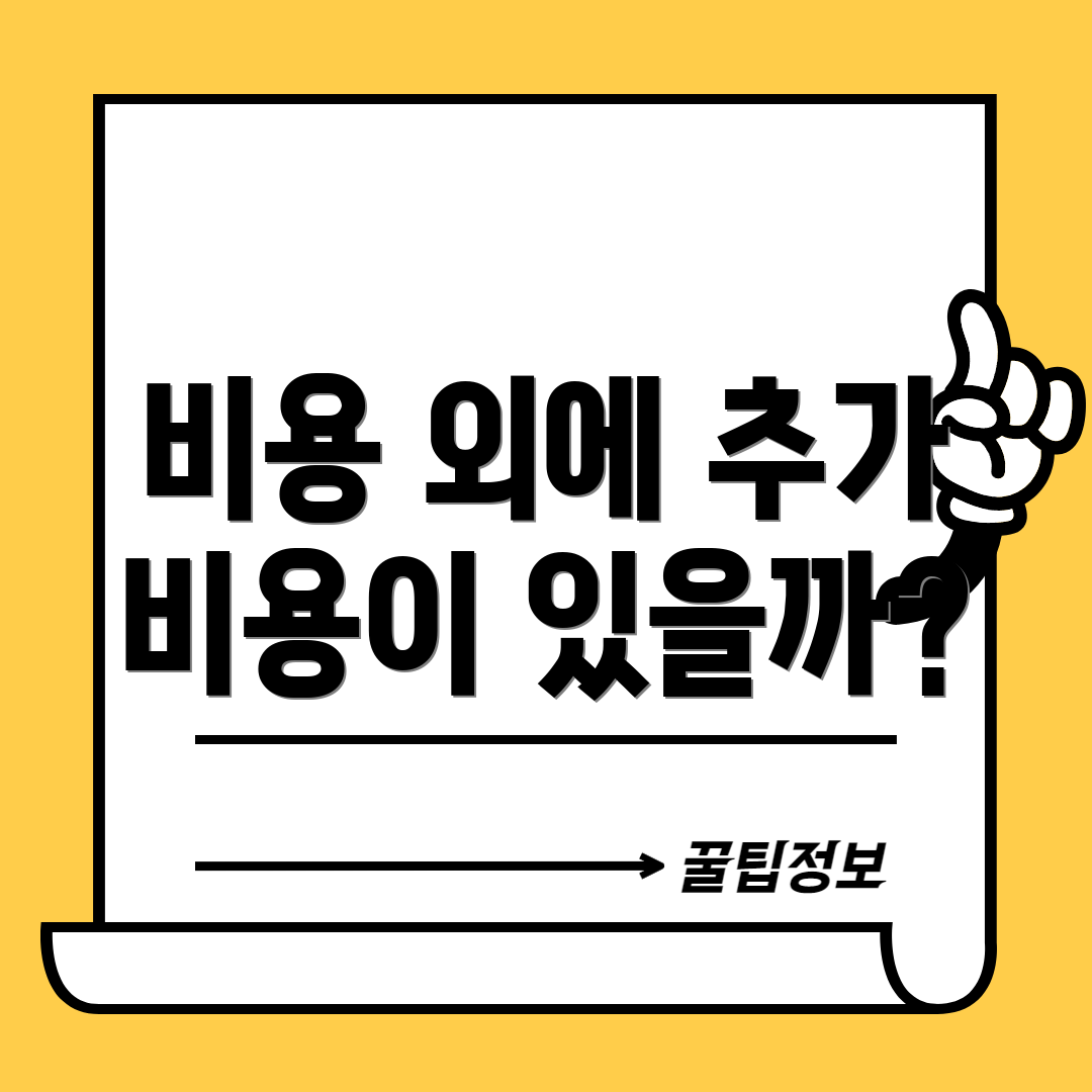 비용 외에 추가 비용이 있을까?