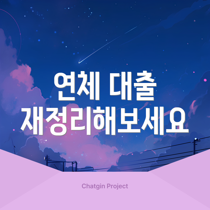 연체 대출 재정리해보세요