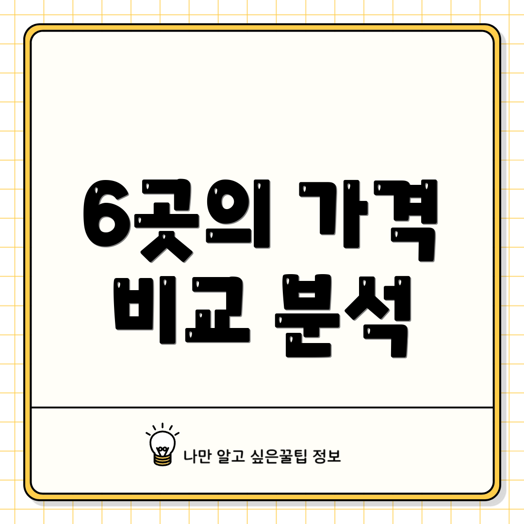 6곳의 가격 비교 분석