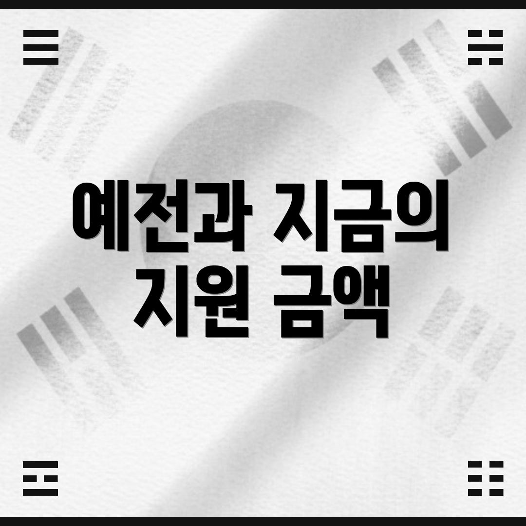 예전과 지금의 지원 금액