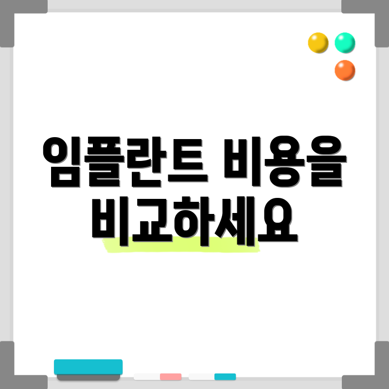 임플란트 비용을 비교하세요
