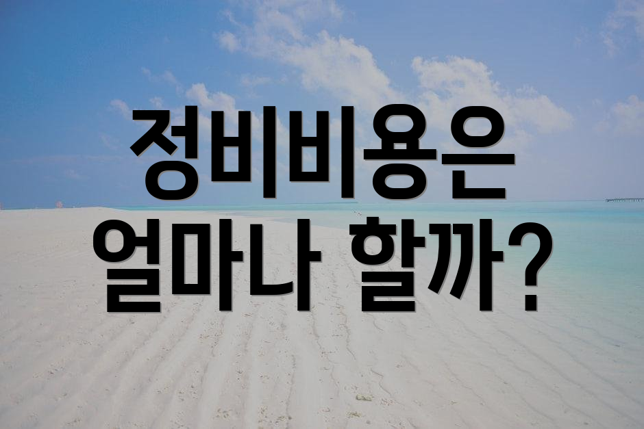 정비비용은 얼마나 할까?