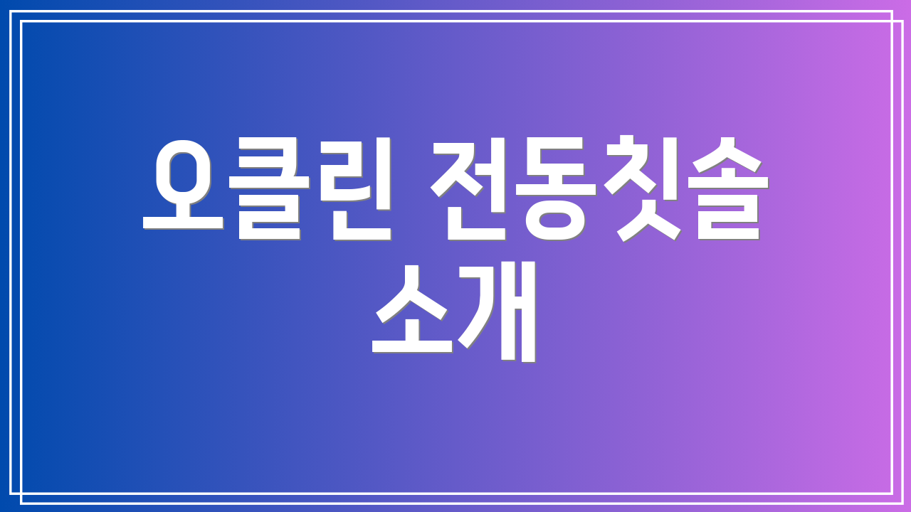 오클린 전동칫솔 소개