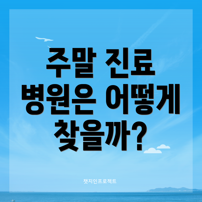 주말 진료 병원은 어떻게 찾을까?