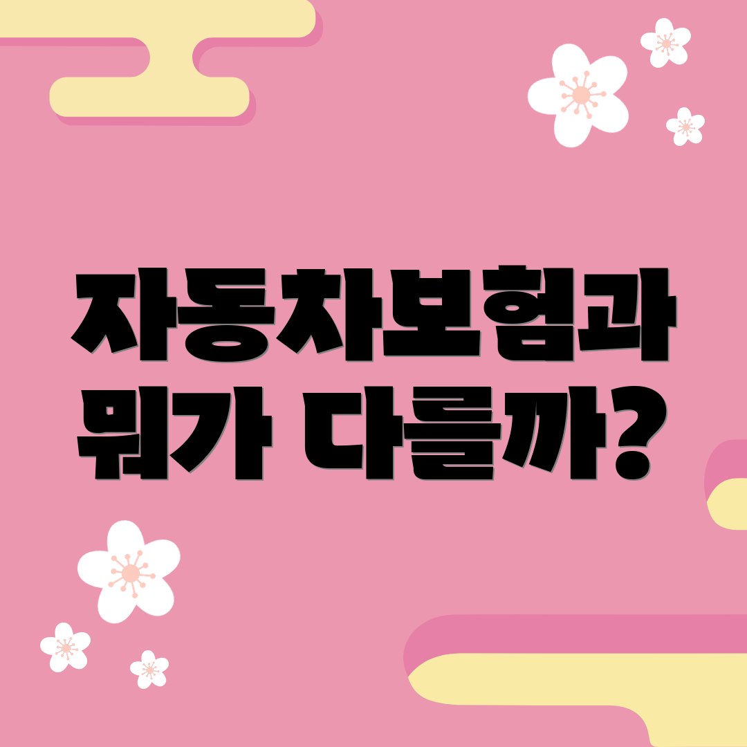 자동차보험과 뭐가 다를까?