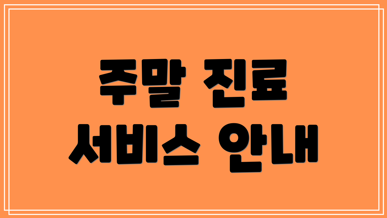 주말 진료 서비스 안내