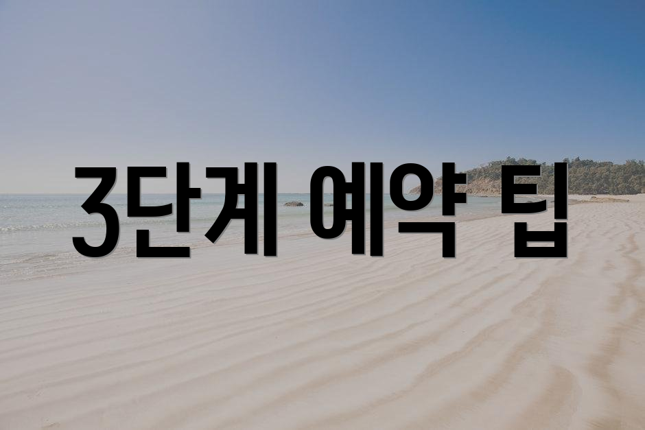 3단계 예약 팁