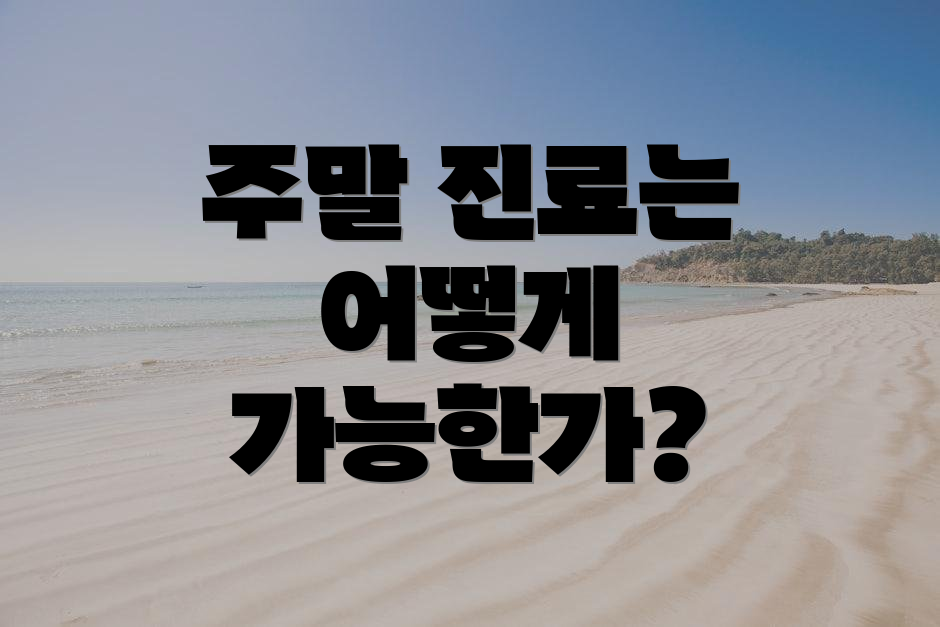 주말 진료는 어떻게 가능한가?