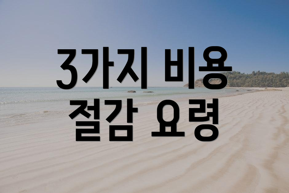 3가지 비용 절감 요령